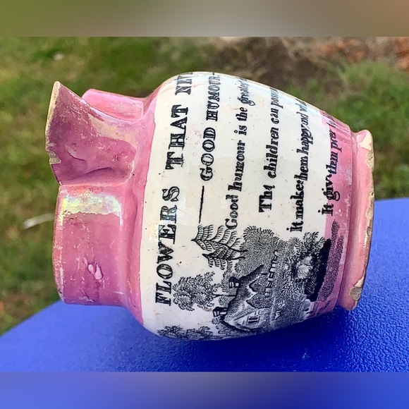 Circa 1805 Pink Lustre Sunderland GOOD HUMOUR Creamer Jug Pitcher - Picture 15 of 16